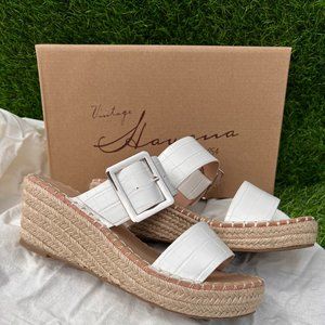 Vintage Havana White Robin Wedge Sandal